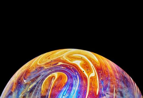 Virtual reality space with abstract multicolor psychedelic planet. Closeup .. イラスト素材