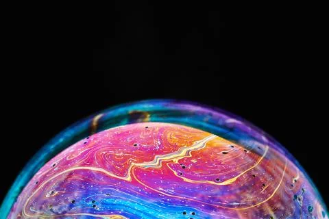 Virtual reality space with abstract multicolor psychedelic planet. Closeup .. イラスト素材