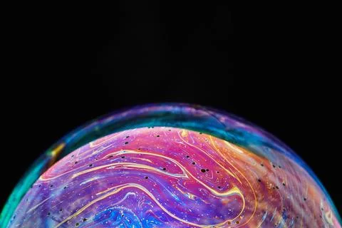 Virtual reality space with abstract multicolor psychedelic planet. Closeup .. Stock Photos