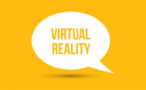Virtual reality speech bubble vector illustration. Communication speech bub.. Stock Illustration