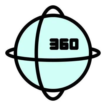 Virtual reality sphere icon vector flat Stock Illustration