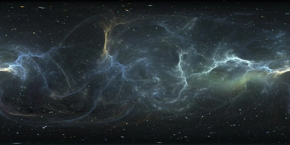 Virtual reality stellar system and nebula. Panorama, environment 360 HDRI map Stock Illustration