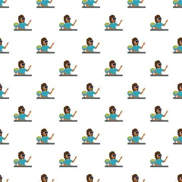 Virtual reality student learning pattern with globe and technology concept Stock Illustration