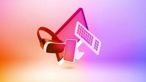 Virtual reality technology concept with moving elements. 3d video footage 스톡 동영상 194082190