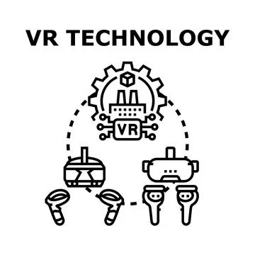 Virtual reality technology gear for digital experiences Stock Illustration
