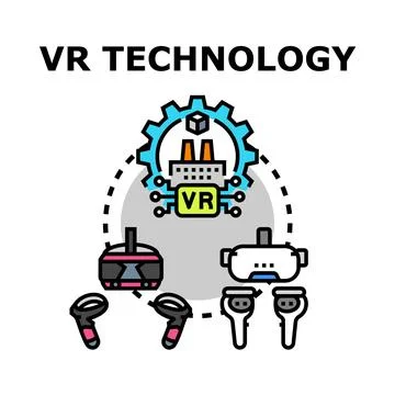 Virtual reality technology gear for digital experiences Stock Illustration