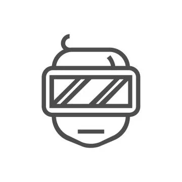 Virtual Reality Technology Logo Template. Vector Illustration with Label for  Illustrazione stock