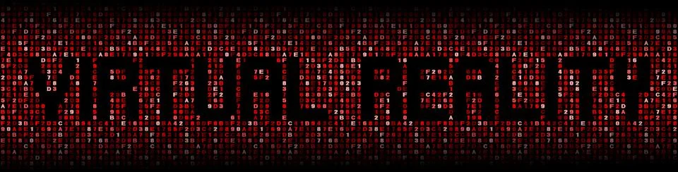 Virtual Reality text on hex code illustration Stock-Illustration