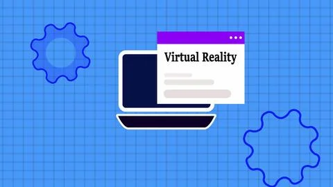 Virtual Reality text isolated digital technology notification message page .. Stock-Illustration