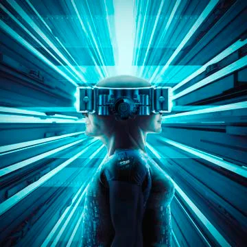 Virtual reality twins Illustrazione stock