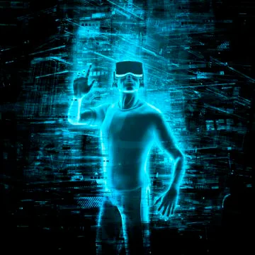 Virtual reality user 스톡 일러스트