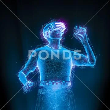 Virtual reality user upload Stock Illustration