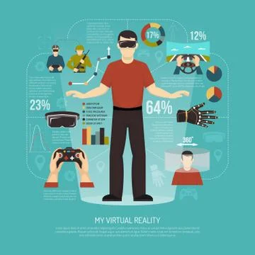 Virtual Reality Vector Illustration Stock Illustration