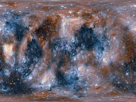 Virtual reality video flying through star fields in space - 360 VR Space 3018 Stock-Footage 71748007