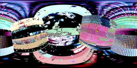 Virtual Reality Video Inside a Cubic Digital Video Glitch Malfunction Stock-Footage 95715745
