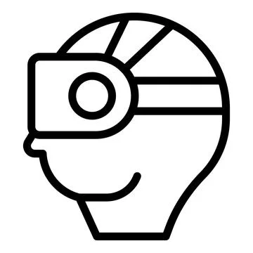 Virtual reality viewing device icon outline vector. Digital world visor Stock Illustration