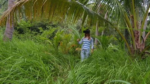 Virtual reality VR 3D in the jungle Stock Footage 90546395