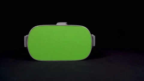 Virtual Reality VR Glasses Goggles Device Green Screen Stock Footage 151210207
