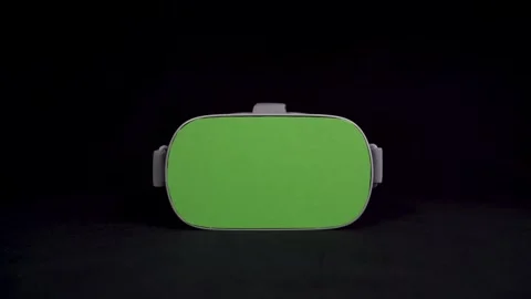 Virtual Reality VR Glasses Goggles Device Green Screen Stock Footage