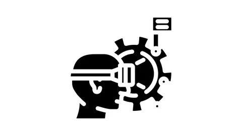 Virtual reality vr manufacturing glyph icon animation Stock Footage 326735144