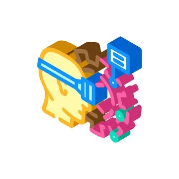 Virtual reality vr manufacturing isometric icon vector illustration Stock Illustration