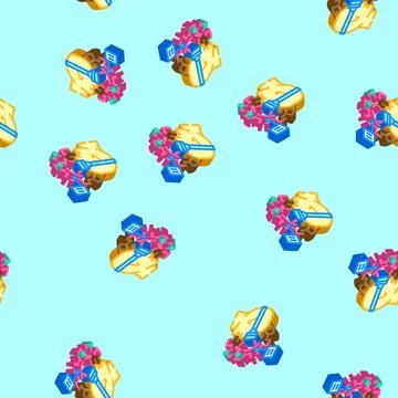 Virtual reality vr manufacturing isometric icon seamless pattern Illustrazione stock