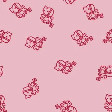 Virtual reality vr manufacturing line vector seamless pattern Illustrazione stock