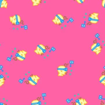 Virtual reality vr manufacturing vector seamless pattern Illustrazione stock