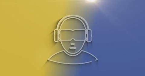 Virtual reality VR symbol 3d with shadow Stock Footage 336237491