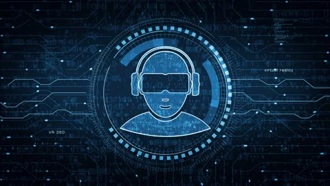 Virtual reality VR symbol loop digital concept Stock Footage 335808122