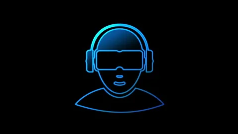 Virtual reality VR symbol loop concept Stock Footage 336237711