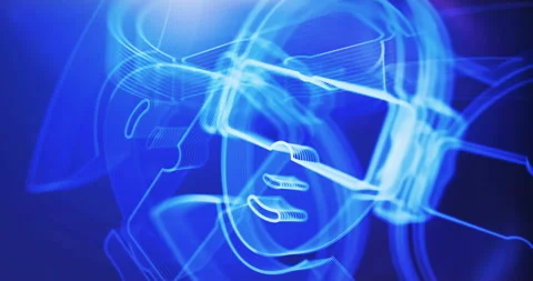 Virtual reality VR symbol rotating loop concept Stock Footage 336200058