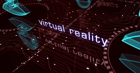 Virtual reality VR symbols loop cyber concept Stock Footage 335806840