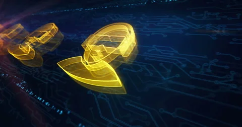 Virtual reality VR symbols loop cyber loop concept Stock Footage 336199658
