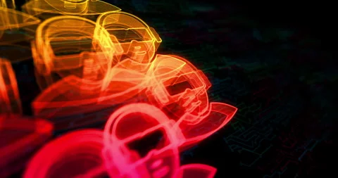 Virtual reality VR symbols loop cyber loop concept Stock Footage 336199798
