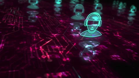 Virtual reality VR symbols loop cyber concept Stock Footage 336200596