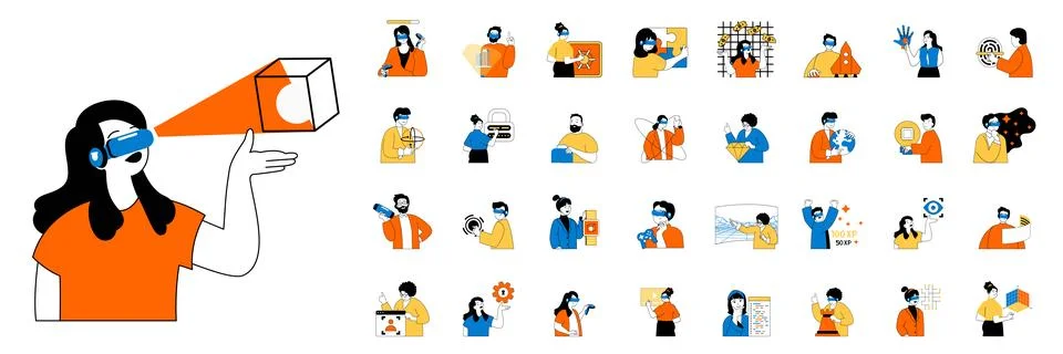 Virtual Reality Web Illustrations Stock Illustration