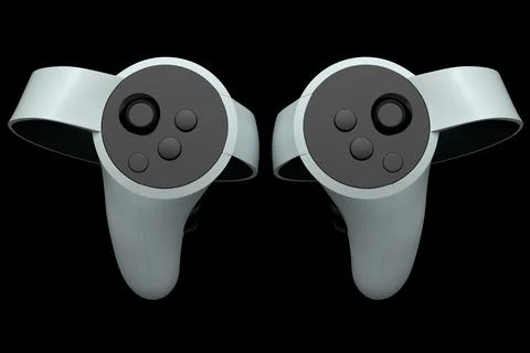 Virtual reality white controllers for online and cloud gaming on black Stock Illustration