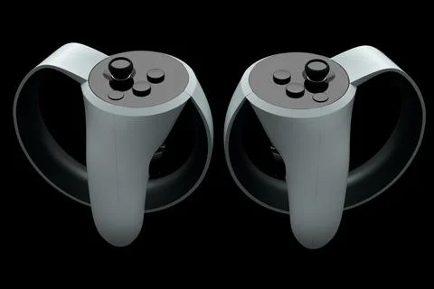 Virtual reality white controllers for online and cloud gaming on black Stock Illustration
