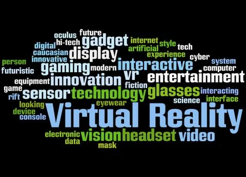 Virtual Reality, word cloud concept 스톡 일러스트