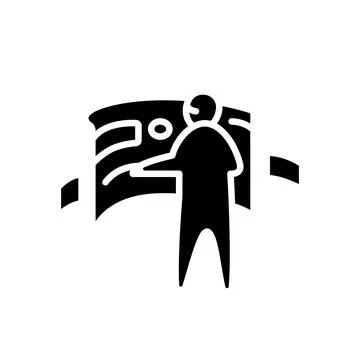 Virtual reality in workflow glyph icon Stock Illustration