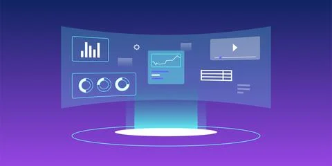 Virtual reality world and metaverse blockchain technology concept. Illustration