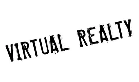 Virtual Realty rubber stamp 스톡 일러스트
