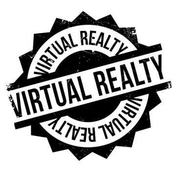 Virtual Realty rubber stamp 스톡 일러스트