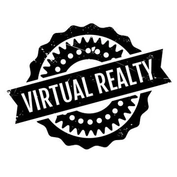 Virtual Realty rubber stamp 스톡 일러스트