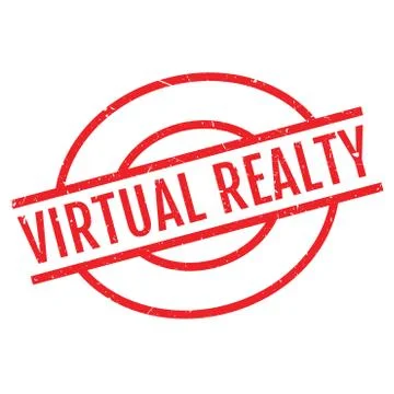 Virtual Realty rubber stamp 스톡 일러스트