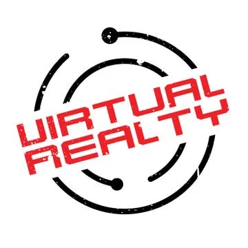 Virtual Realty rubber stamp 스톡 일러스트