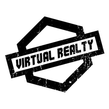 Virtual Realty rubber stamp 스톡 일러스트