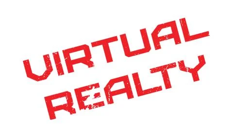 Virtual Realty rubber stamp 스톡 일러스트