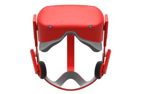 Virtual red reality glasses isolated on white background. 3d rendering Illustrazione stock